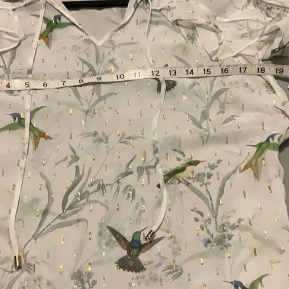 Ted Baker Humming Bird Floral Print Women's Top - Picture 4 of 5